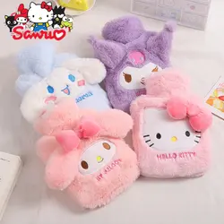 Sanrio melody kuromi hello kitty cinnamoroll cheio de garrafa de água quente grande capacidade bonito de pelúcia garrafa de água quente brinquedos de natal