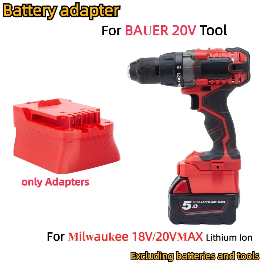 

Adapter/Converter for Milwaukee 18V/20VMAX Li-ion Battery TO BAUER 20V Cordless Electric Drill Tools Battery (Only Adapter)