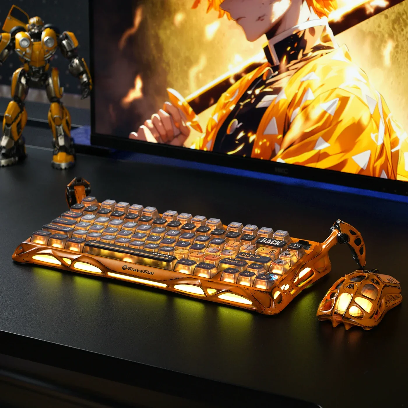 2025 New Arrival Mercury K1 Pro Special Edition - Battle-Worn Yellow  PBT Keycaps Linear Switches RGB Backlight Gaming Keyboard