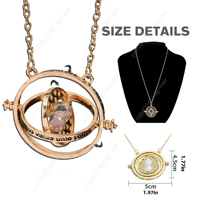 Novo harries potters conversor de tempo colar varinha time turner ampulheta pomo pingente triângulo colar presente aniversário do amigo