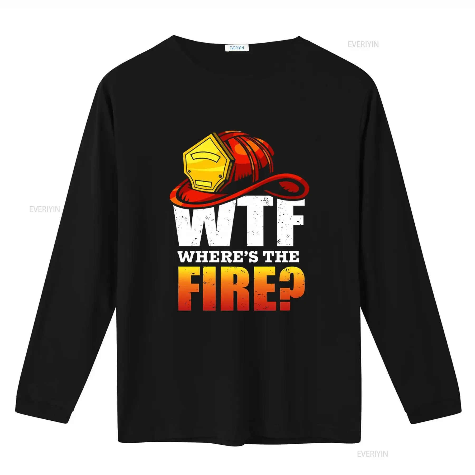 Funny Firefighter T Shirt for Men with 'WTF Where's The Fire ' Print Ideal Fireman DepartmenT vintage Washed Slightly Casual