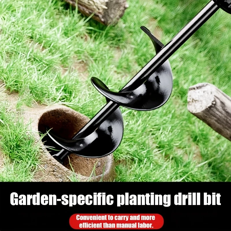 Alloy Steel Garden Spiral Drill Bit, Multi-Functional Soil Auger, Labor-Saving Hole Puncher for Planting