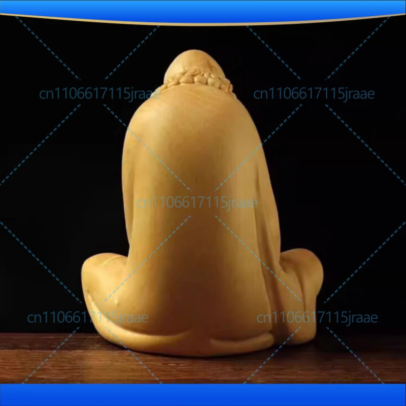 Wooden meditation small statue of Bodhidharma ancestor  Solid wood carving  Modern art sculpture  Home decoration figurines