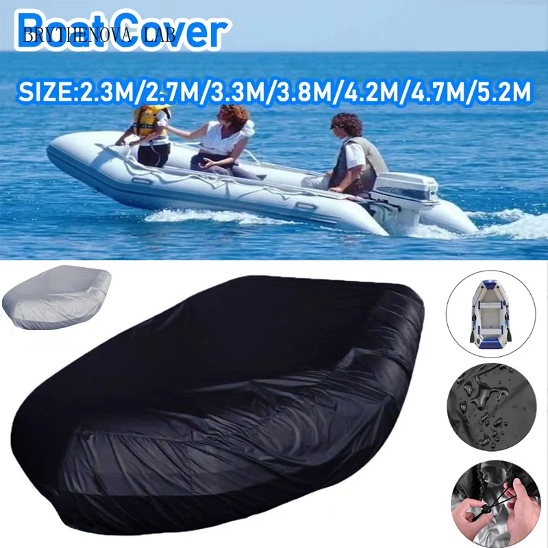 V Shape Marine Boat Cover Waterproof Dustproof AntiUV Rain Snow Inflatable Dinghy Boat Fishing Rubber Universal Kayak Cover