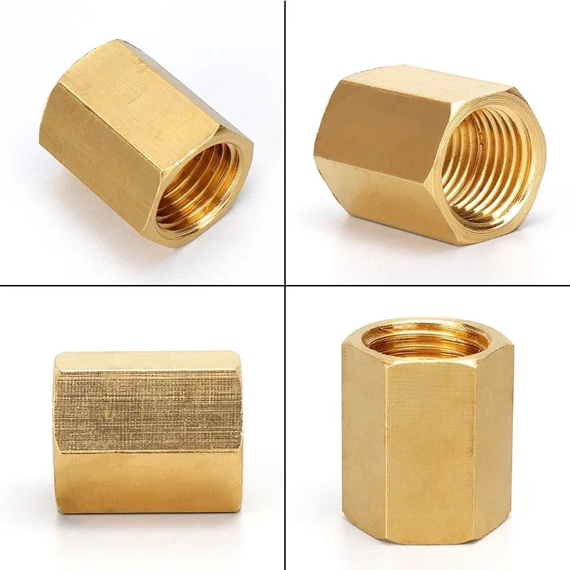 10Pcs Female Thread Brass Pipe Fittings Hex Nut Rod Connector 1/8\