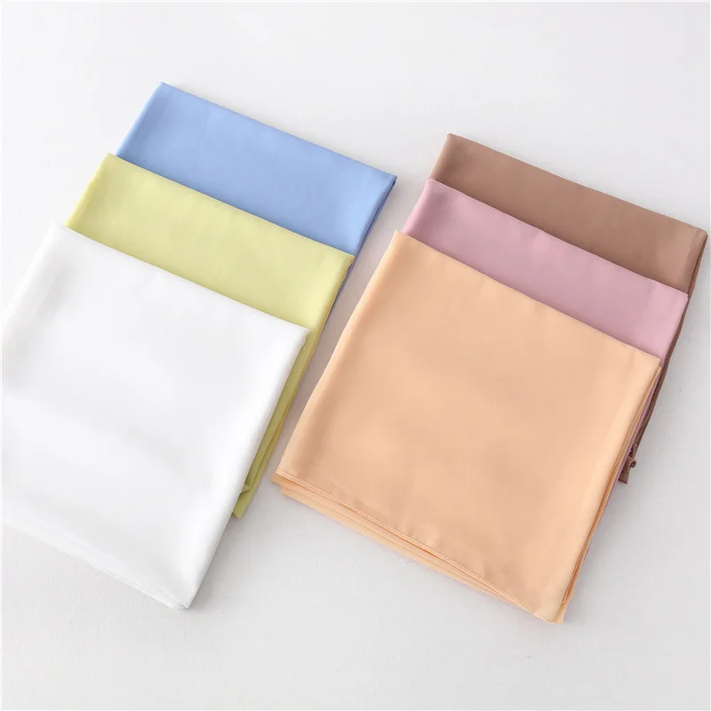 110*110cm Chiffon Square Hijabs Scarf For Woman Muslim Turban Hat Islam Headscarf Women Plain Veil Jersey Hijabs Ramadan