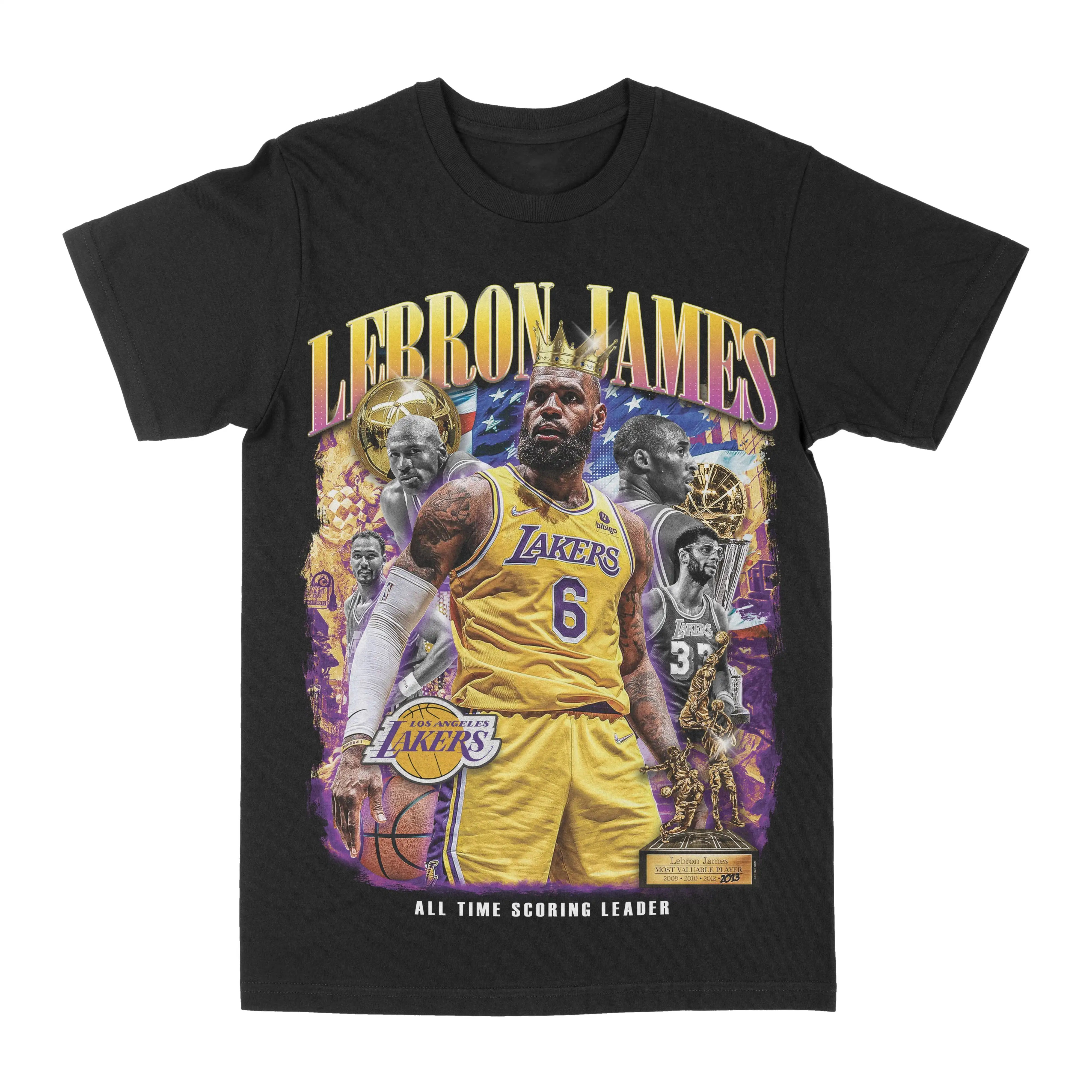 

Summer Luxury Brand Pure Cotton T-shirts for Men and Women Featuring The Pattern of Lebron James, The Best Scorer of All Time