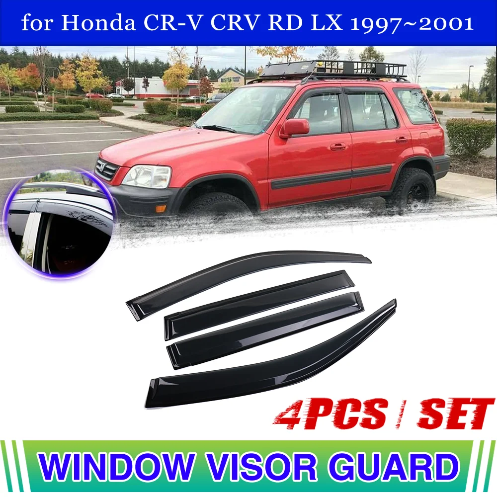 Car Window Visor for Honda CR-V CRV RD LX 1997~2001 1998 1999 Vent Door Smoke Awning Rain Eyebrow Cover Deflector Accessories