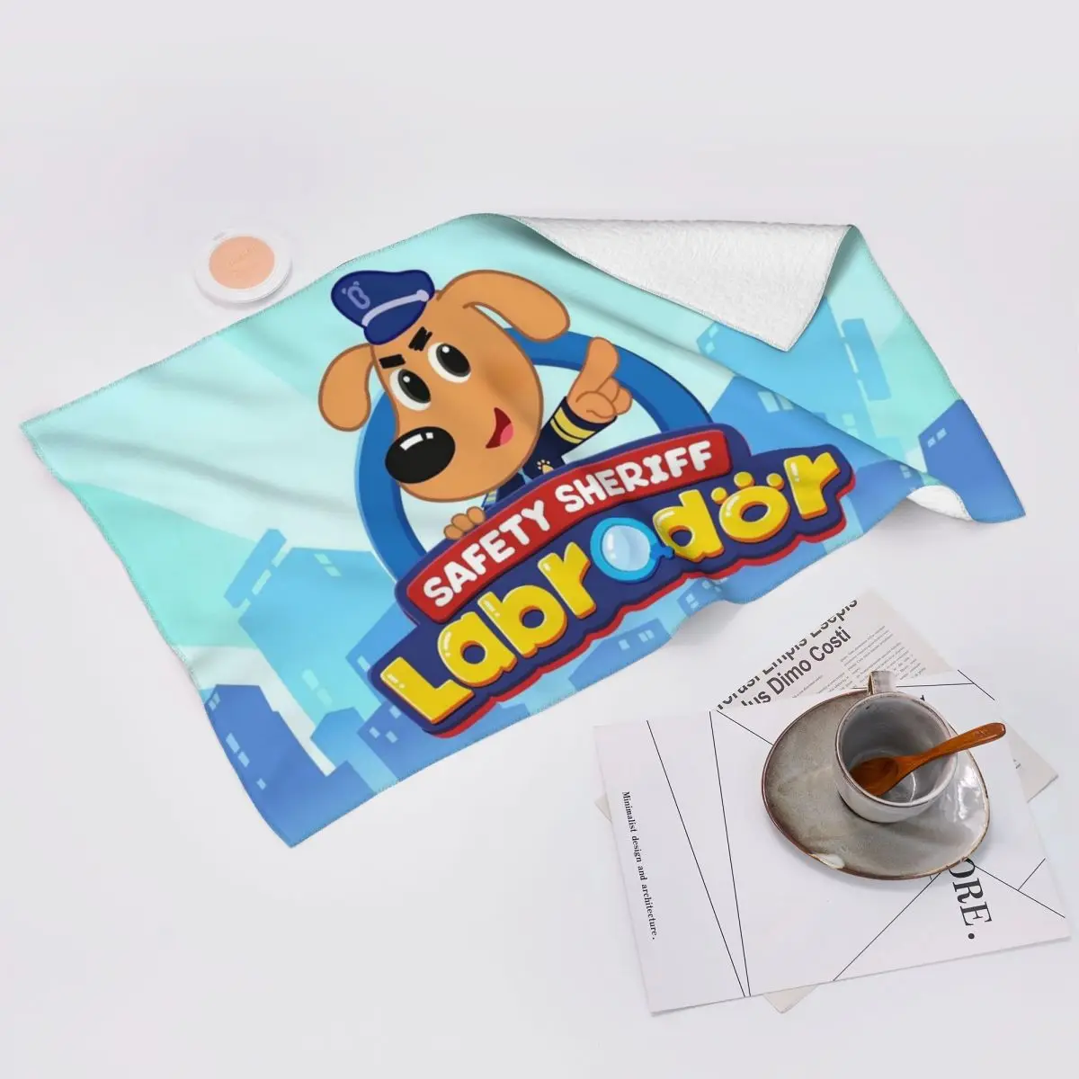 Custom Sheriff Labrador Soft Face Towel Quick Dry Pool Bath Cotton Towels Absorbent