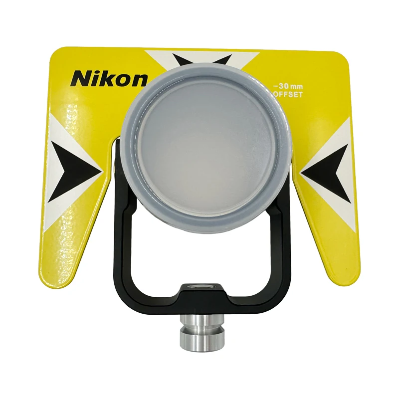 Yellow Single Prism For Nikon Total Station Survey Tool Prism With Soft Bag  Constant -30 /0mm 5/8x11 Female Thread