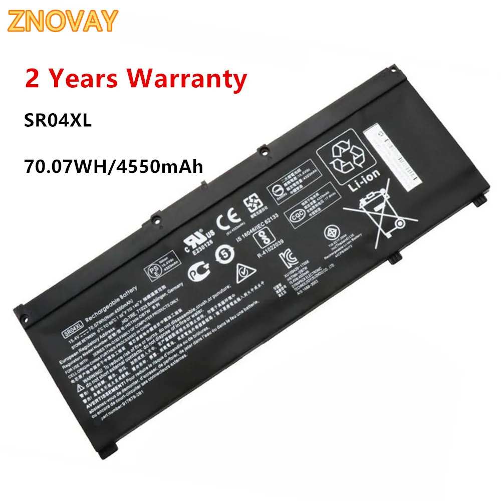 ZNOVAY SR04XL Laptop Battery for HP OMEN 15-CE 15-CB 15-CE015DX 15-CB014ur TPN-Q193 TPN-Q194 TPN-C133 HSTNN-DB7W 917724-855