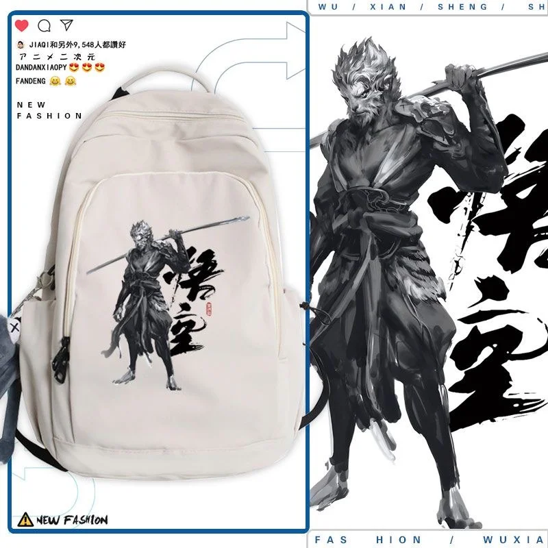 

New Black Myth: Wukong Backpack Mochila Teenarges Schoolbag Laptop Bag Children Back To School Fashion Travel Outdoor Bags+Toy