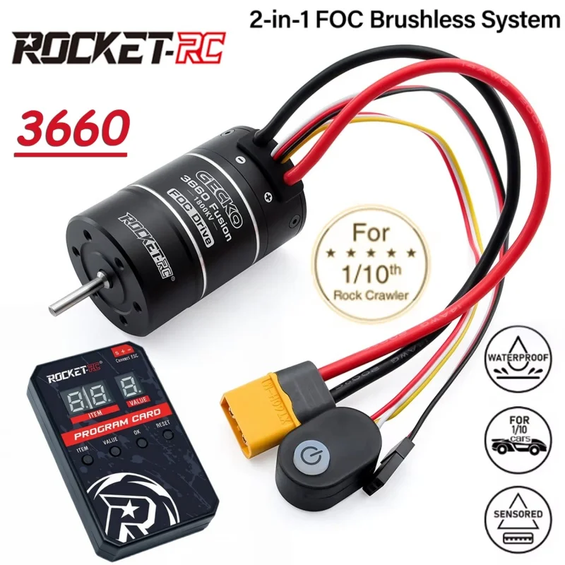 SURPASS HOBBY Brushless Sensored System 2IN1 1800KV Motor 40A ESC 2-3S IP67 For 1/10 Cars