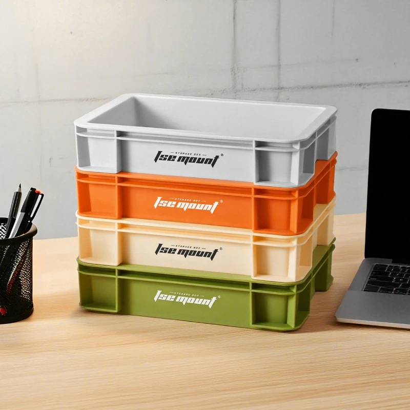 Thick Anti-slip Desktop Storage Box Durable Stackable Portable Lightweight Storage Basket Space-saving Convenient Outdoor Tools