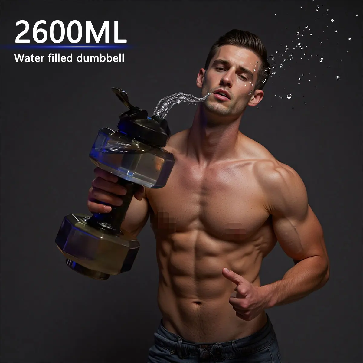 Mancuerna Llena de Agua de 2.2L/Mancuerna de Gran Capacidad para Fitness y Yoga, Mancuerna Portátil para Deportes al Aire Libre