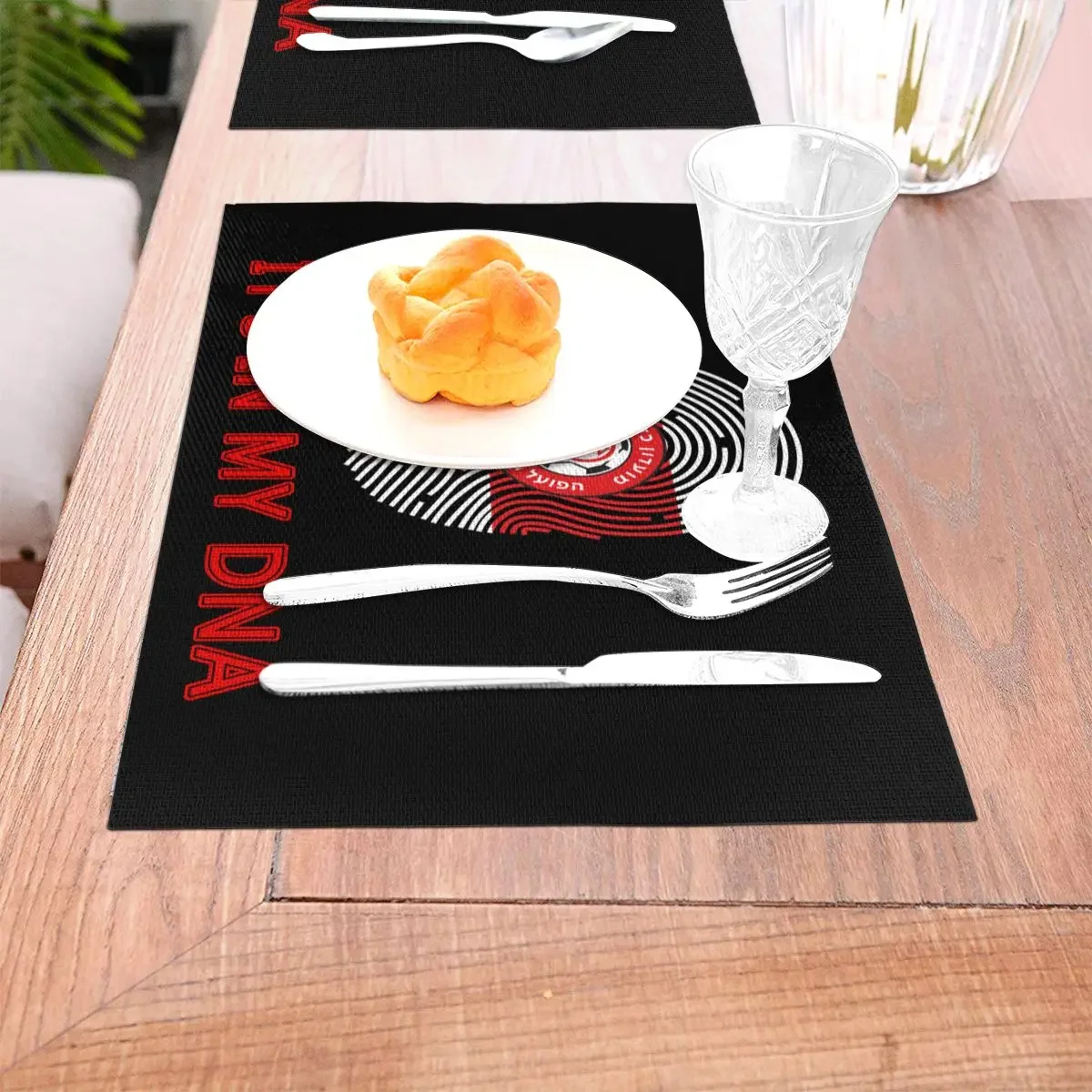 Israel Hapoel Ramat Gan Givatayim Fc PVC Woven Placemats Waterproof Easy Clean Wipeable Decoration for Restaurant Kitchen