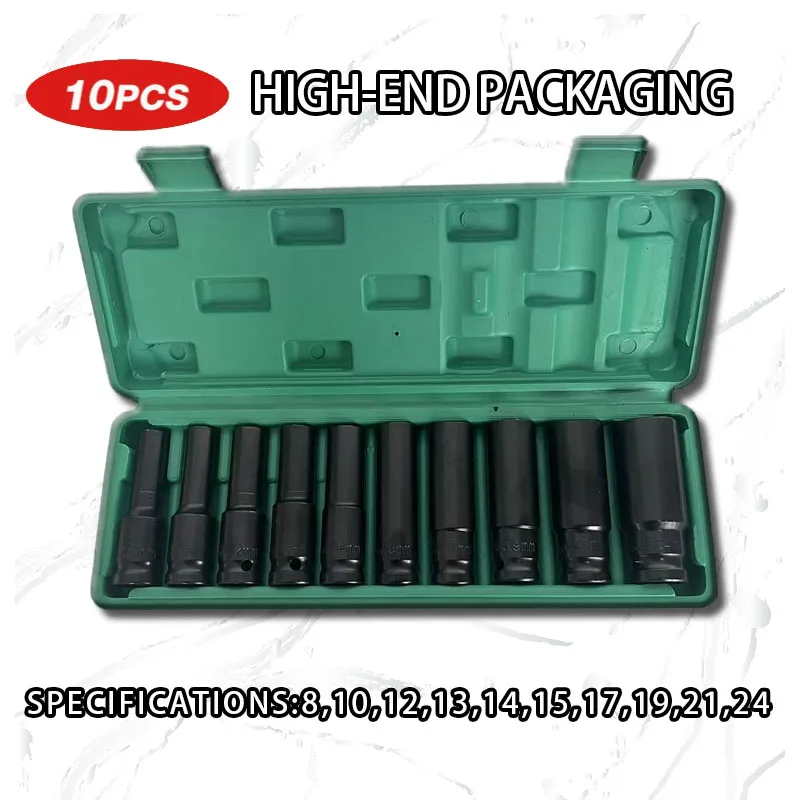 

1/2" Inch Drive Deep Impact Sockets Metric Air Pneumatic Socket Wrench Head 8-24mm Standard Durable Car Auto Truck Repair Tools