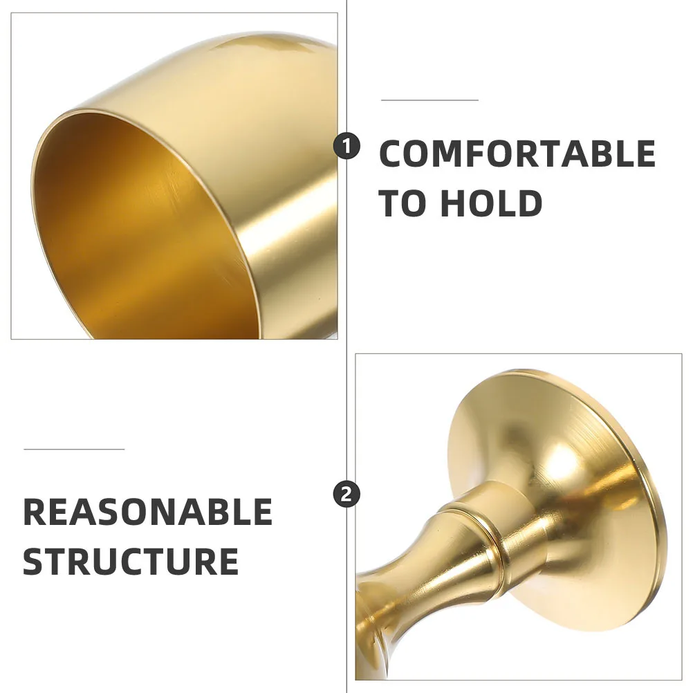 2pcs Copper Cups Brass Goblet For Ceremony Decorative Offering Cup Tabletop Buddhist Votive Cup Metal Footed Chalice Home