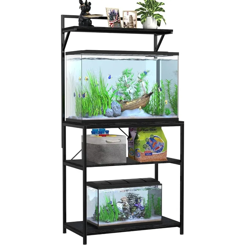 Imagem -04 - Metal Aquarium Stand com Cubby Armazenamento Galão Fish Tank Plant Shelf Tabletop Turtle Tank 366 x 185