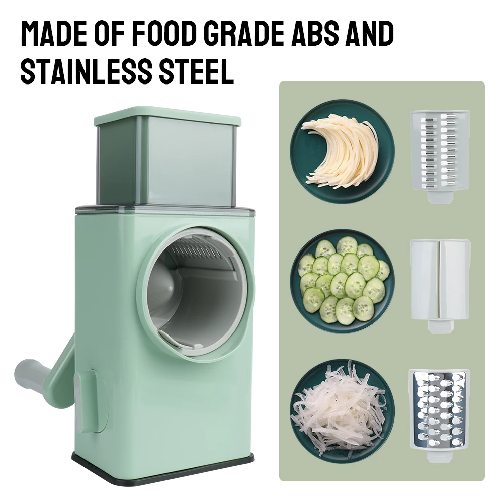 Shredded Potato Cheese Machine Multifunction Rotary Potato Chip Slicer Cutter Food processor 3 in 1 Manual Vegetable Chopper