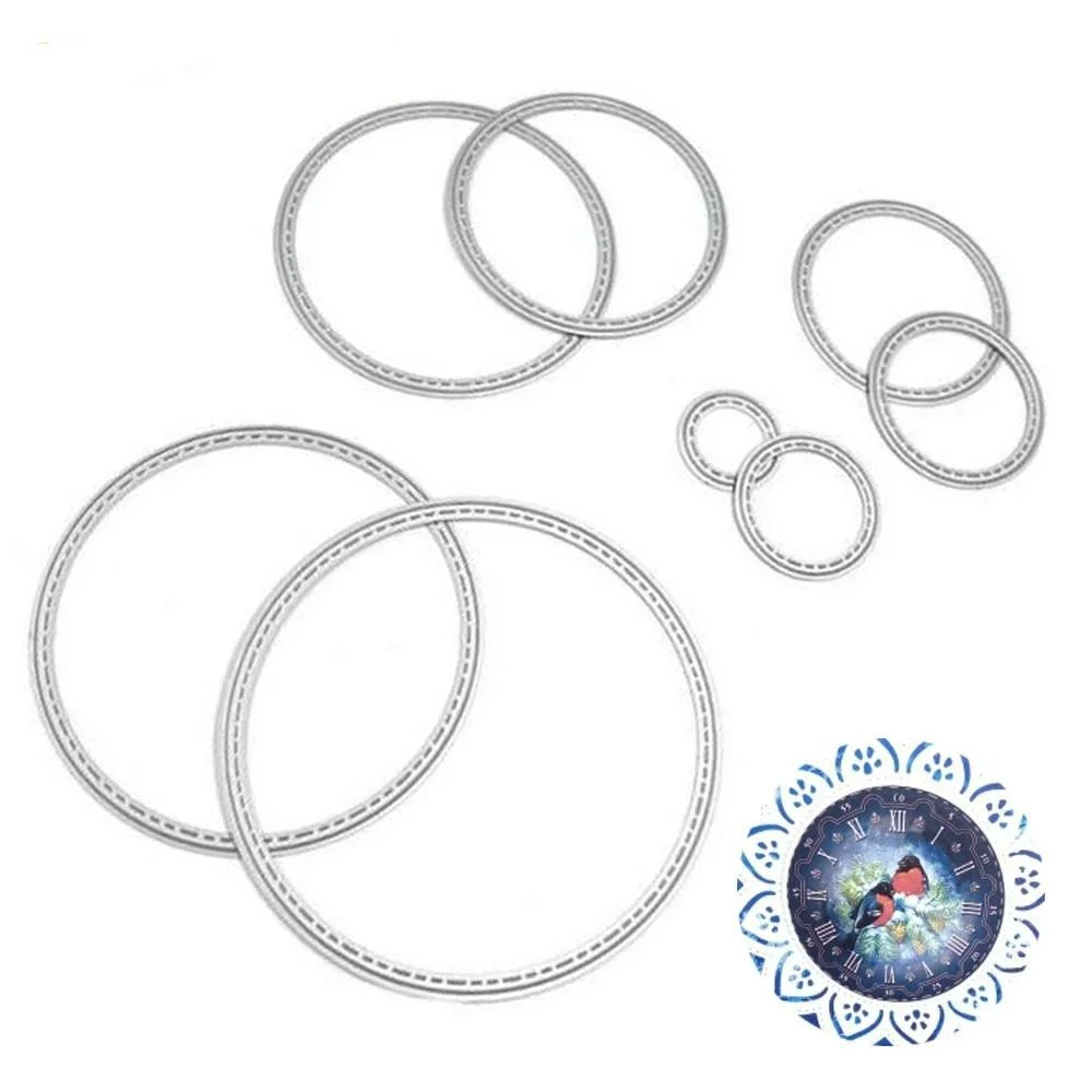 8pcs Round Circle Metal Cutting Dies Stencil for DIY Scrapbooking Photo Album Decorative Embossing Template Folder Crafts Decor