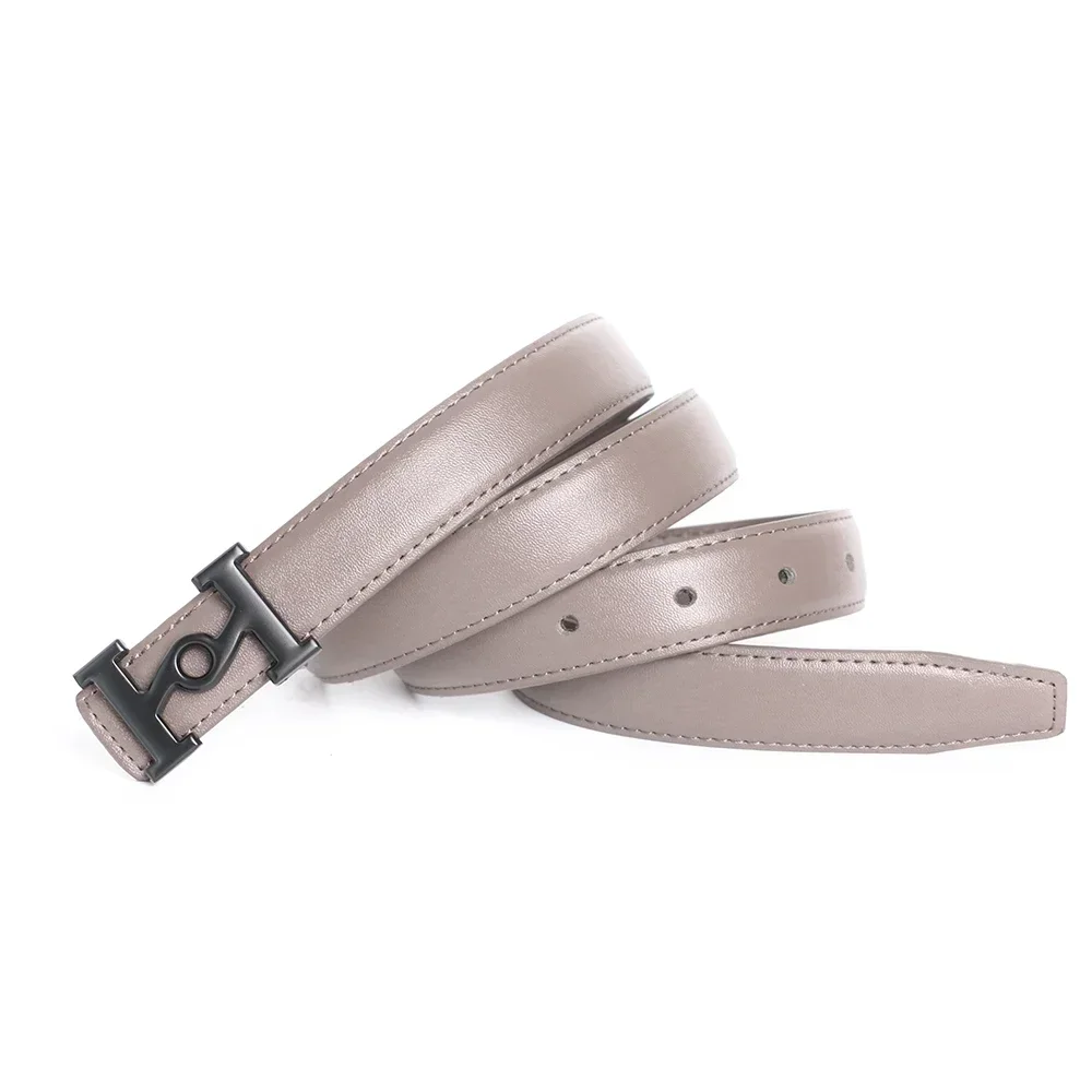 Narrow Luxury Designer Brand Vintage H Belt High Quality Women Genuine Real Leather Dress Strap for Jeans Waistband 2.3cm Grey