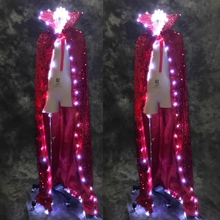 

Glowing LED Feature Shawl Sparkling Stage Performance Outfit Nightclub Bar KTV Festival Supplies Fashion Show Props