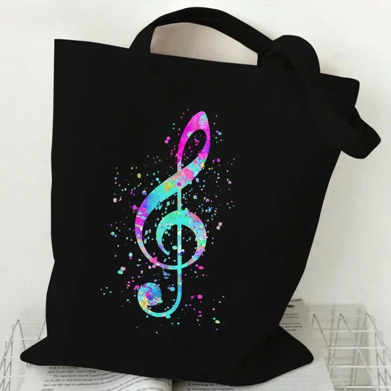 Women Handbags Music Note Heartbeat Canvas Bag Funny Handbag for Teen Fashion Tote Bag Design Brand Side Bag for Ladies