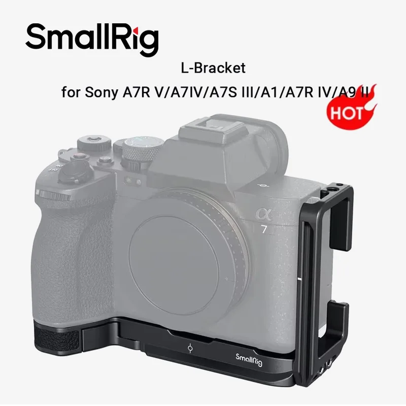 Soporte en L SmallRig para Sony Alpha 7R V / Alpha 7 IV / 7S III / A1 / 7R IV / A9 II con orificio roscado de 1/4"-20 -3660B