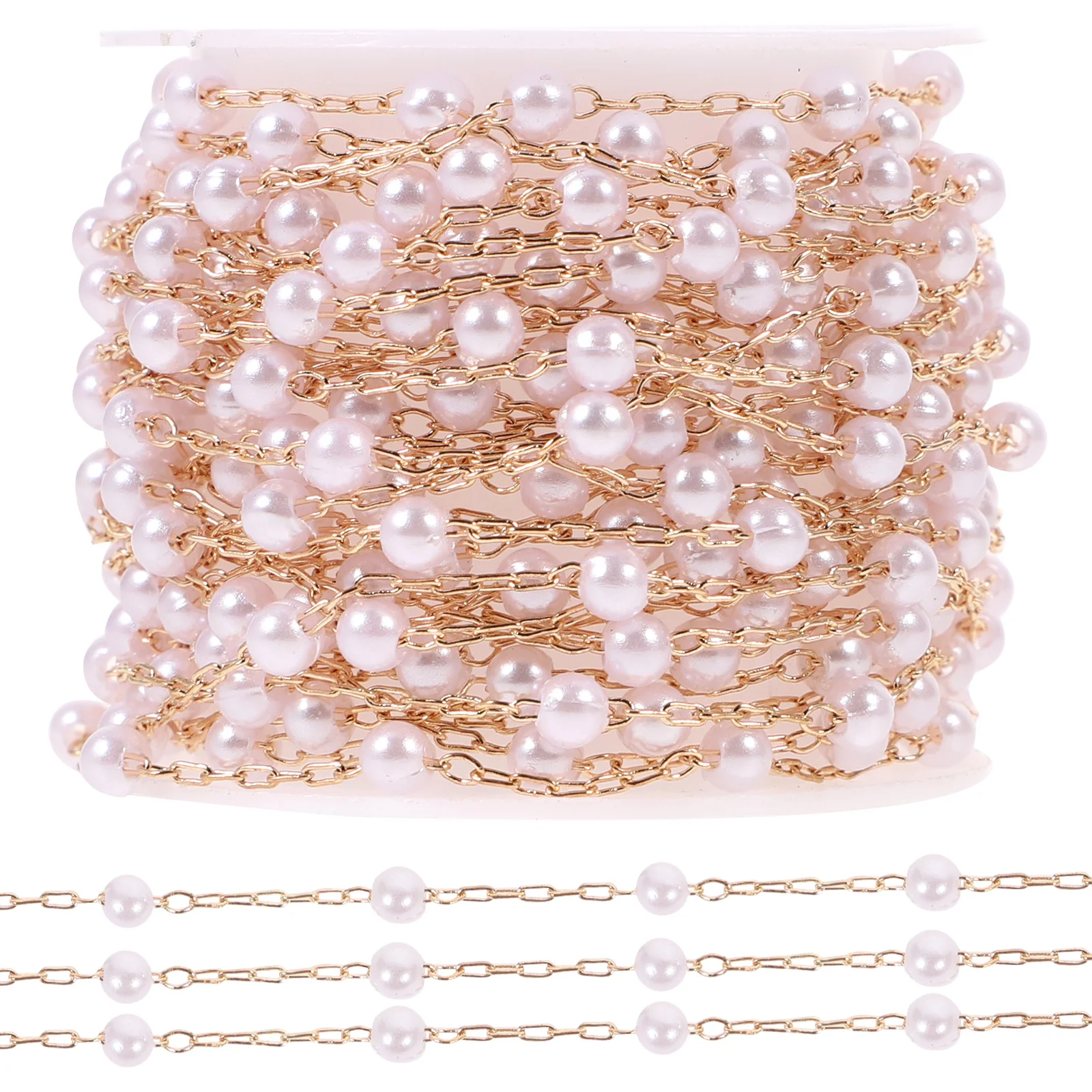 1 Roll Pearl Replacement Chain Copper for DIY Jewelry Making Bracelet Necklace Creative Accessories Pearl Chain