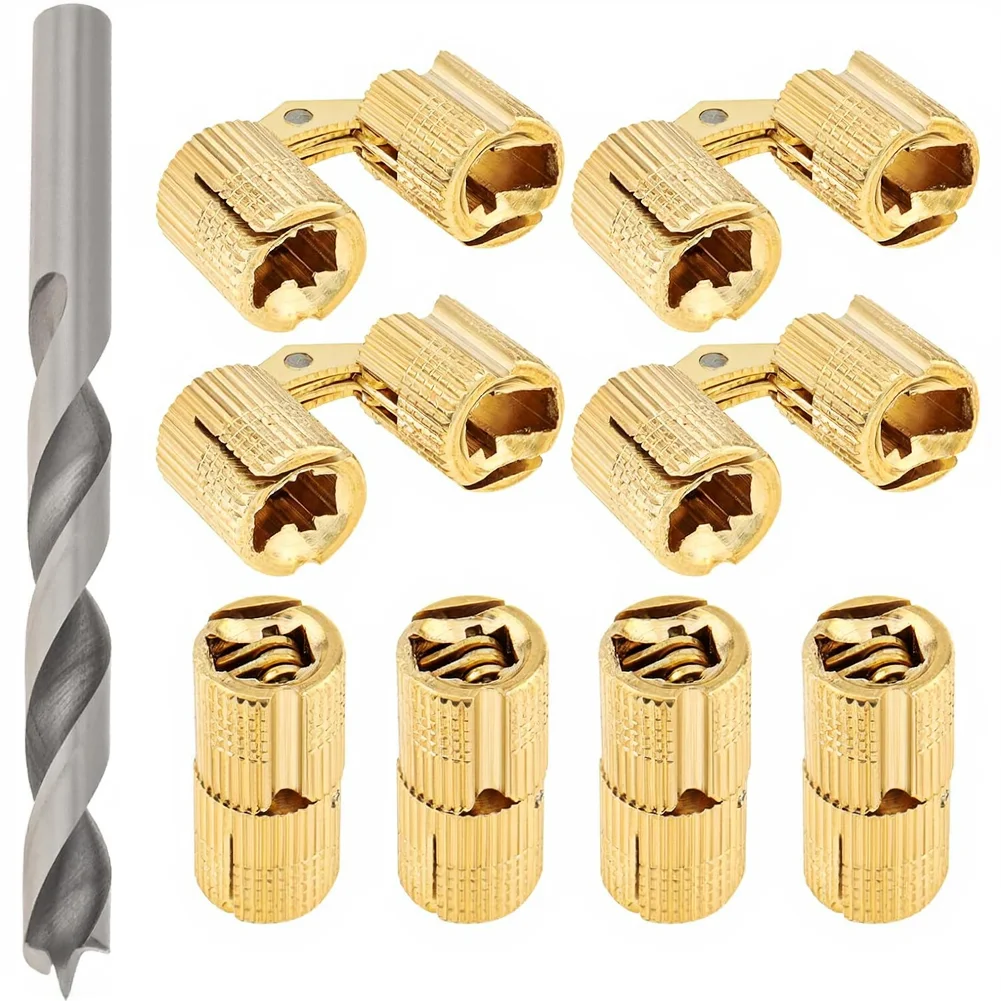 Brass 180 degree concealed cylindrical hinges for clean aesthetic on handmade ring boxes and keepsake containers