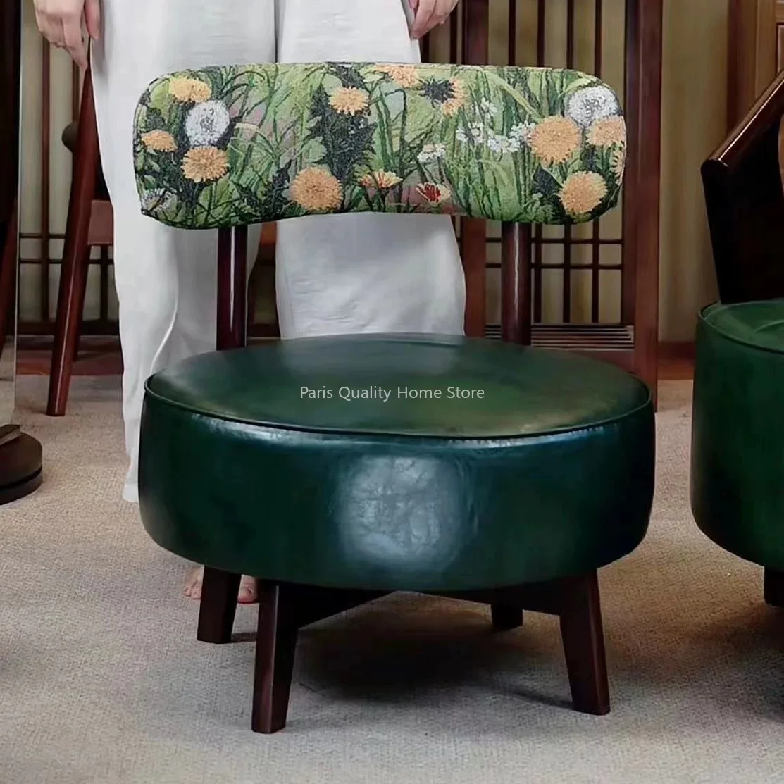 Home Solid Wood Sofa Chair Living Room Comfortable Rotating Seat Balcony Leisure Back Sitting Single Sofa Chair