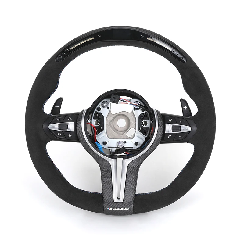 مع الكربون الجاف الكانتارا LED M الأداء عجلة القيادة لسيارات BMW F10 M5 F20 F30 M3 F80 M4 F82 M2 F87 F90 F11 F13 E90 E92