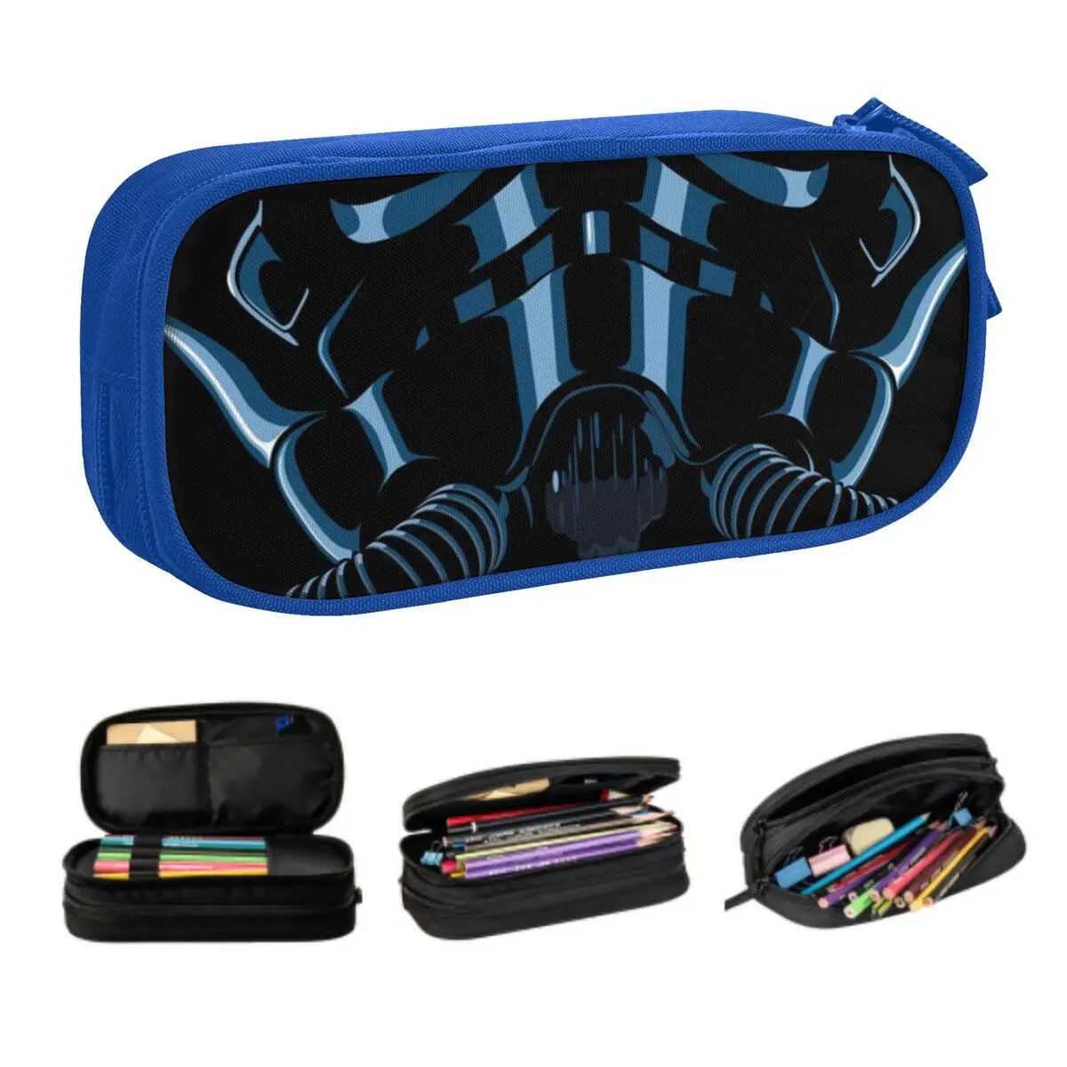 Custom Sci-fi Fighter Pilot Helmet School Pencil Cases Girl Boy Large Storage Pencil Box Students Stationery