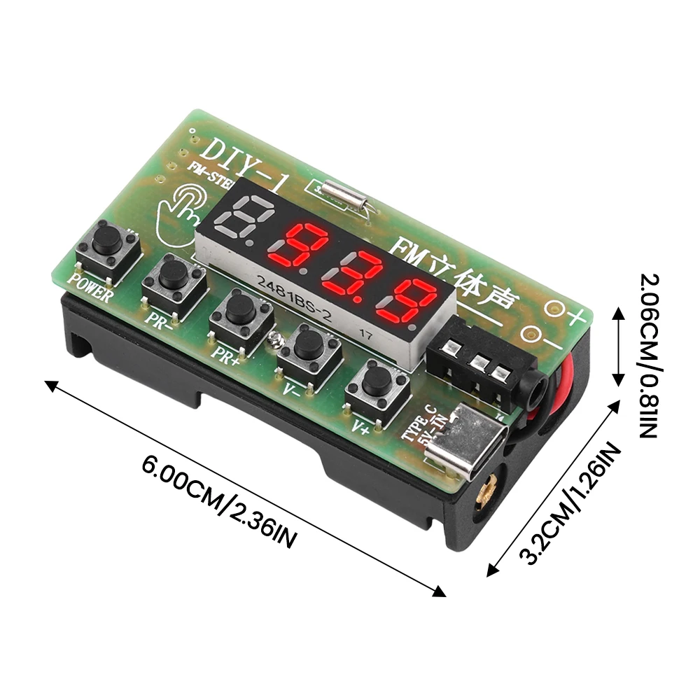 87-108MHz AM/FM Medium Wave FM Two Band Stereo Digital Tuning Machine Headphone Radio Module Kit Diy Production Teaching Product