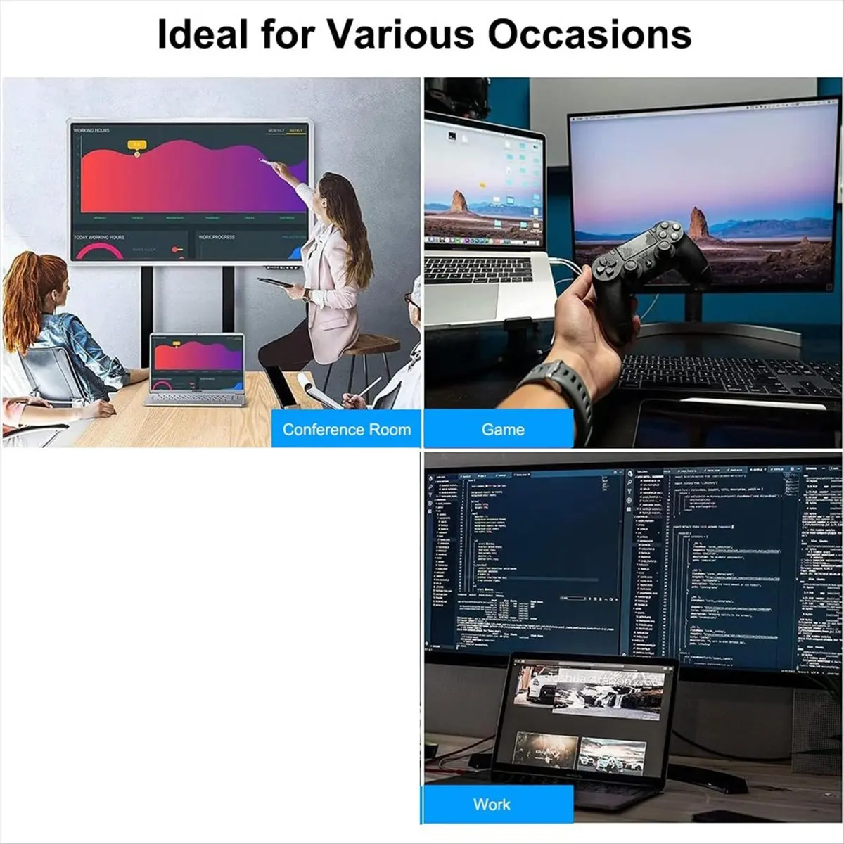 

Адаптер USB 3.0 или USB C на совместим с двумя мониторами, универсальный видеографический адаптер для и