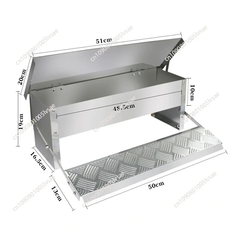 automatic-chicken-feeder-no-waste-treadle-11lb-stainless-steel-poultry-feeder-with-weatherproof-lid-for-chicken-pheasants-ducks