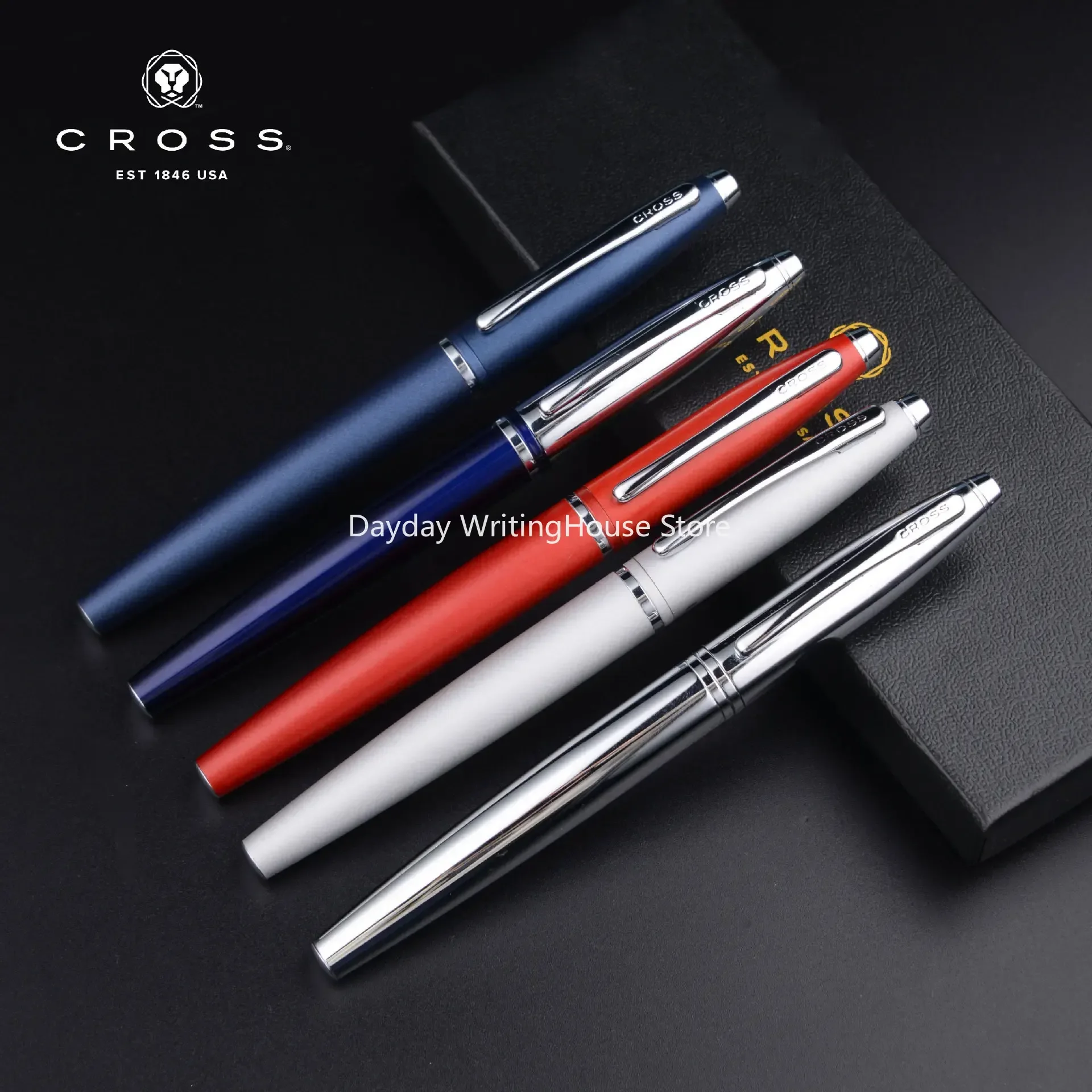 

US Cross CALAIS Smooth Metal Ballpoint Pen Business Signature Pen 0.5mm Writing For Students Stationery Gift With Box Original