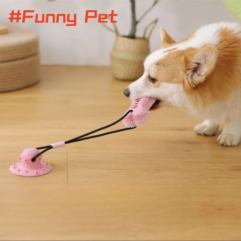 

Super Suction cup strain relief Rope Molar Clean Tooth Funny Pet ball-Food ball For dogs Bone flying saucer Style Chew Toy