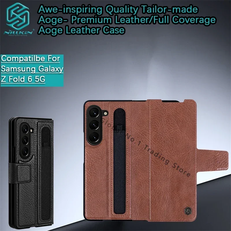 Чехол Nillkin Aoge из ПУ кожи для Samsung Galaxy Z Fold 6, качественный чехол для телефона