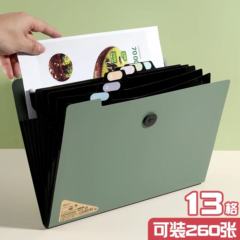 5/8/13 Layers A4 File Folder Storage Bag Test Paper Desktop Tool School Stationery Office Supplies