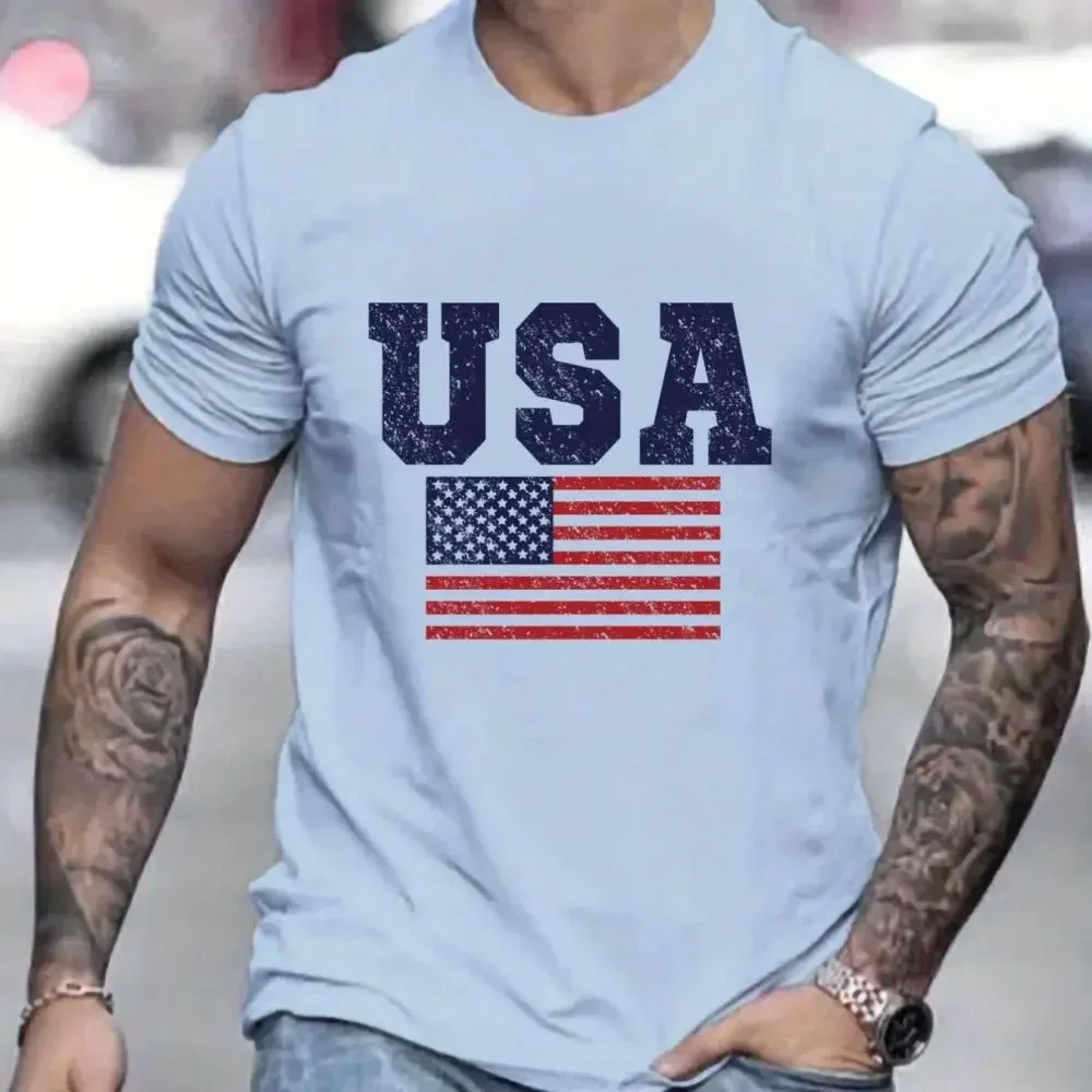 

Men's Breathable T-shirt Round Neck Comfortable and Fashionable Short Sleeved T-shirt Street Casual Jersey