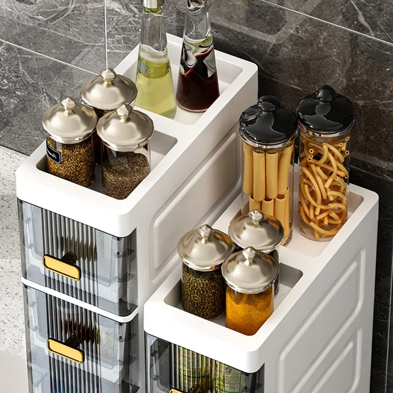 Plastic Bathroom Cabinet for Toilet Drawer-type Waterproof Storage Luxury Household for Laundry Room