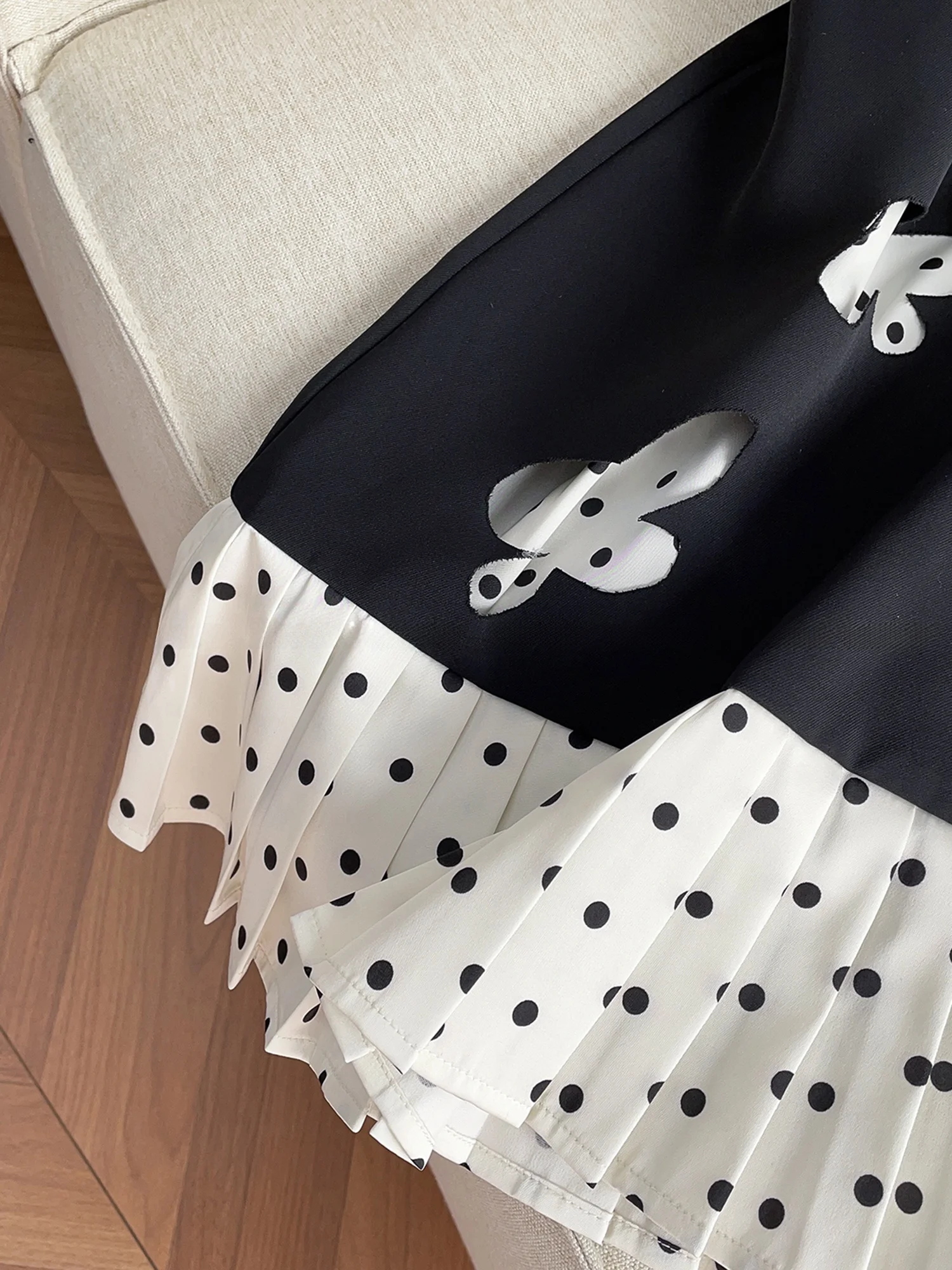 أنيقة صيف جديد منقوشة تصميم تحسس مطوي البولكا نقطة عقدة مربوط الدكتور الفرنسية Sle عالية الخصر ميدي تنورة ألف خط الدكتور