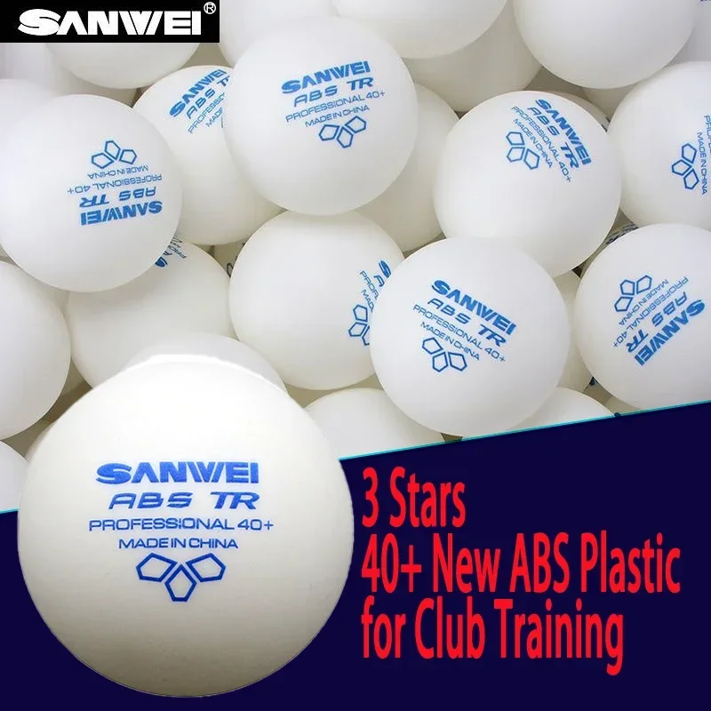 SANWEI TR 3 Stars Seamed Table Tennis Ball 40+ New ABS Plastic Material Ping Pong Balls for Professional Athletes Club Training