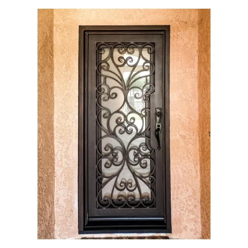 Reasonable Price Support Customization Single Door Iron Gate Designs Door Wrought Iron Iron Door Design Catalogue