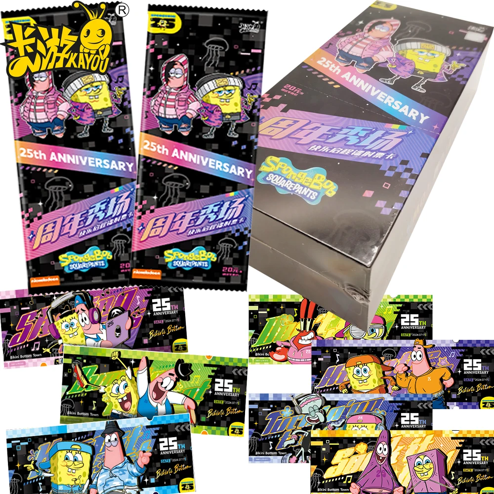 

KAYOU Original SpongeBob SquarePants‌ Laser Ticket Stub Cards Patrick Star Happy Anniversary Show Cool Fashion Cards Kids Gifts