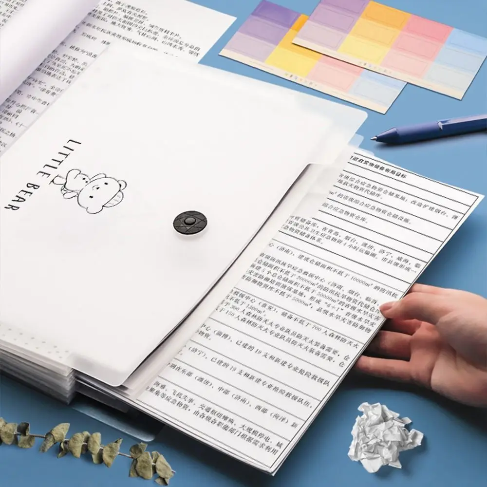 Transparent insert style A4 folder storage box, test paper folder organization and classification tool, data book