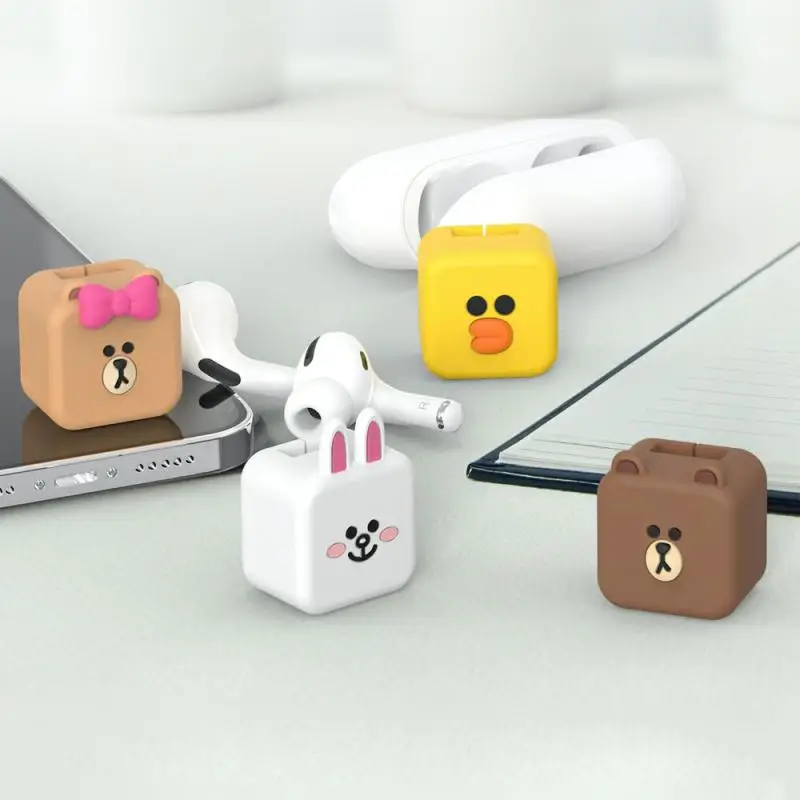 Kawaii Bt21 Silicone Data Cable Protective Cover Animation Cooky Universal Type-C Cable Cover To Prevent Broken Connector Damage