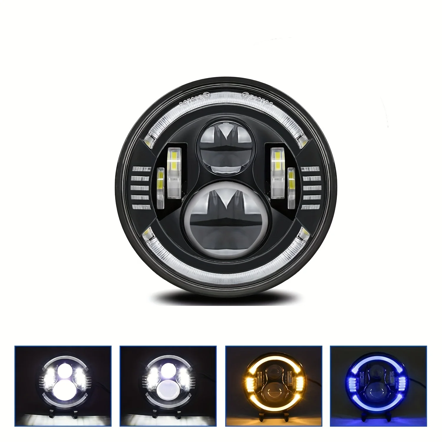 Ultra-Bright LED Automotive Front Fog Light 7 Inch with RGB Color Changing, Over 3000 Lumens for Motor Vehicles